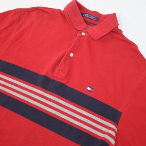 Vintage Tommy Hilfiger Mens XL Stripe Front Polo Shirt